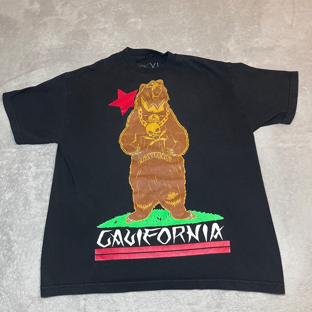 Fatal Clothing T-Shirt Mens XL Black California Bear Graphic West Coast Y2K  Tee